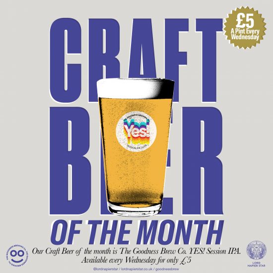 Craft Beer Wednesdays - £5 Per Pint The Goodness Brew Co. YES! Session IPA. 
