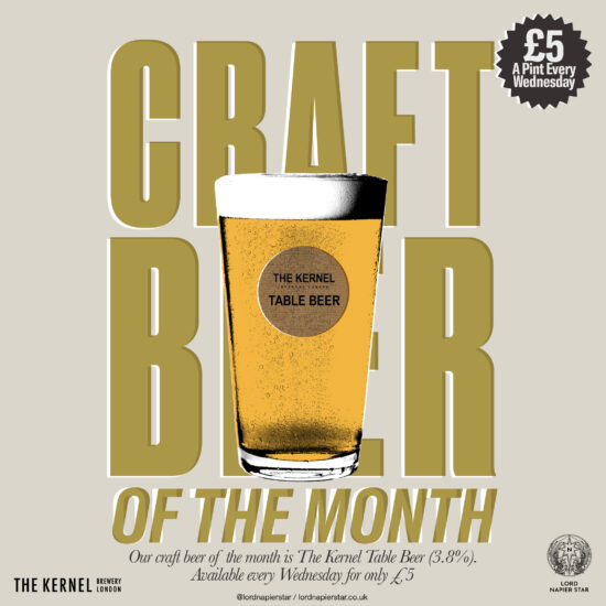 Craft Beer Wednesdays - £5 Per Pint The Kernel Brewery Table Beer