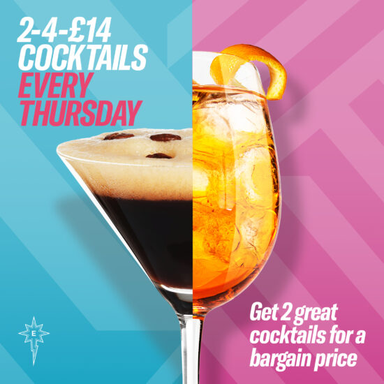 Thursday 2-4-£14 Cocktails