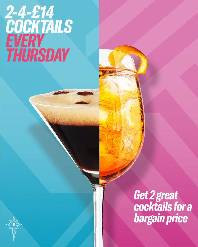Thursday 2-4-£14 Cocktails